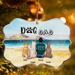 Personalizzato per essere con l'altro sulla spiaggia animali domestici forma irregolare acrilico ornamento regalo di Natale per gli amici