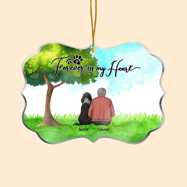 Personalizzato Forever In My Heart Pets Forma irregolare Ornamento acrilico Regalo di Natale per gli amici
