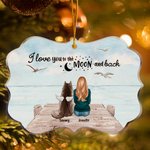Personalised I Love You To The Moon And Back Happly Old Times Acrylic Ornament Memorial Gift for Pet Lovers