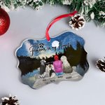 Adorno acrílico personalizado Forever In My Heart de forma irregular con fondo de cielo nocturno estrellado Regalo de Navidad en memoria de los amante