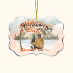 Personalised Life Is Better With Dogs Irregular Shape Acrylic Ornament Christmas Memorial Gift for Dog Lover Owner