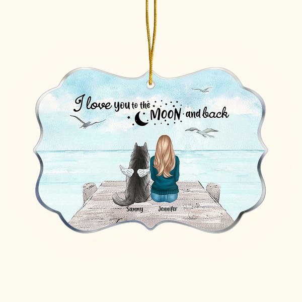 I Love You To The Moon Acrylic Ornament Pet Memorial Gift