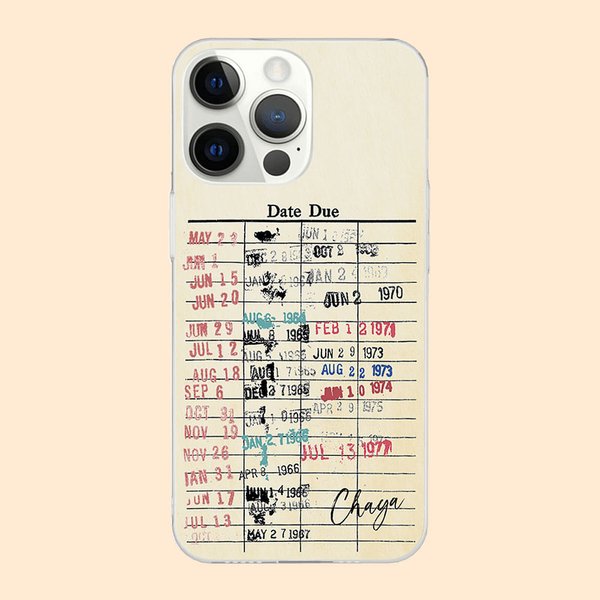 Retro Library Date Due Card iPhone Case-Book Lovers