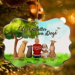 Personalizzato La vita è migliore con i cani Animali domestici Forma irregolare Ornamento acrilico Regalo di Natale per gli amici