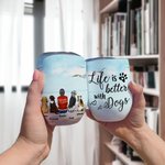 Personalised Life Is Better With A Dog Wine Tumbler Food-grade Stainless Steel Birthday Christmas Gift for Pet Lovers