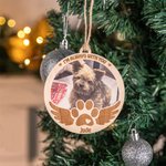 Gepersonaliseerde Houten Huisdier Foto Ornament met Gegraveerde Naam Herdenkingscadeau Kerstcadeau voor Dierenliefhebber