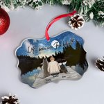 Personalizado Starry Night with Fur Baby Acrylic Hanging Ornament Christmas Memorial Gift for Pet Lover