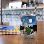 Personalized I Love You To The Moon And Back Wine Tumbler Stainless Steel Birthday Gift for Dog Pet Lovers