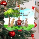Personalizzato La vita è migliore con i cani Animali domestici Forma irregolare Ornamento acrilico Regalo di Natale per gli amici