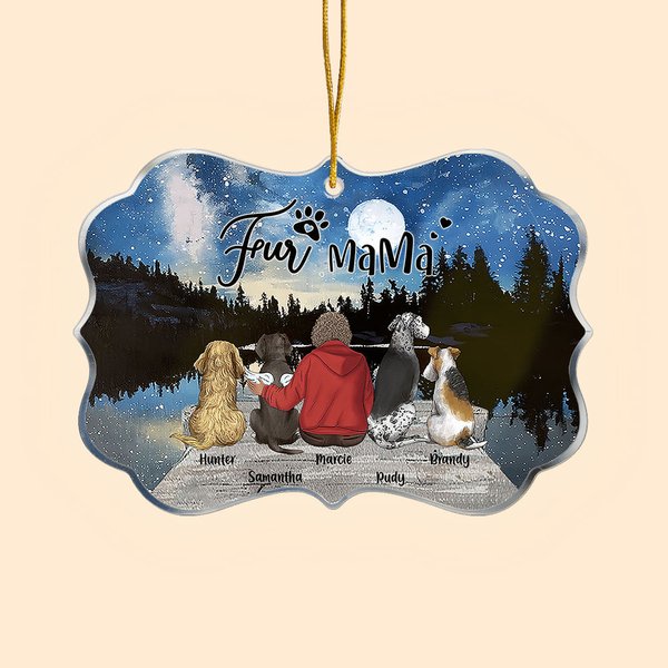 Personalizado Hablando Estrellas y Luna Llena Forma Irregular Acrílico Ornamento Perro Mamá Papá Decoración Navidad Memorial Regalo para los dueños de