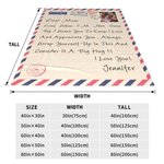 Foto personalizada Carta Manta con Nombre Texto Cumpleaños Larga Distancia Regalo para Mamá Amiga