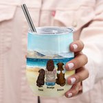 Personalisierte Leben ist besser mit einem Hund Wein Tumbler Lebensmittelqualität Edelstahl Geburtstag Geschenk für Hund Haustier Liebhaber