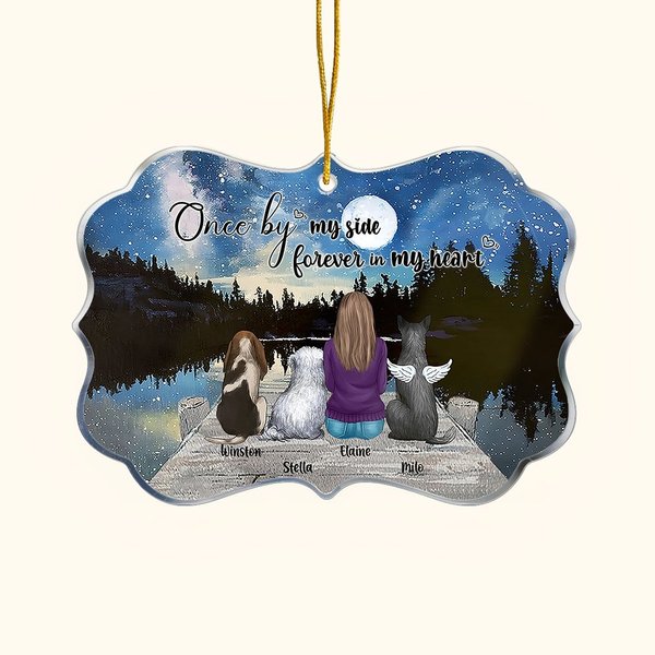 Personalizado Una vez a mi lado Para siempre en mi corazón Perros Ornamento acrílico con forma irregular Regalo de cumpleaños para amante de los perro