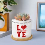 Personalised Love Grows Here Flower Pot with 1-10 Names Grandparents Day Thanksgiving Birthday Gift for Grandparents Mother