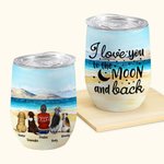 Personlig I Love You Wine Tumbler Livsmedelsgodkänt rostfritt stål Födelsedag julklapp för hundälskare