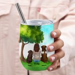 Personalizzato Forever In My Heart Wine Tumbler in acciaio inossidabile di qualità alimentare Regalo di Natale per gli amanti dei cani