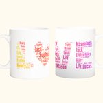 Mug en Céramique Personnalisé avec 2-20 Noms Tasse à Café Cadeau de Noël pour les Grands-parents et la Mère