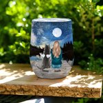 Henkilökohtainen Moon Life Is Better With Fur Baby Wine Tumbler Food Grade Stainless Steel syntymäpäivä joululahja koiran rakastajaille