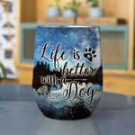 Gepersonaliseerde Life Is Better With Dogs Wijn Tumbler Food Grade Roestvrij staal Verjaardag Kerstcadeau voor hondenliefhebbers