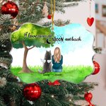 Personalised I Love You To The Moon And Back Greenery Background Acrylic Ornament Memorial Gift for Pet Lovers