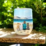 Gepersonaliseerde Once By My Side Forever In My Heart Wine Tumbler Verjaardag Kerstcadeau voor hondenliefhebbers