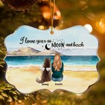 Personalizzato I Love You To The Moon And Back Animali domestici forma irregolare Ornamento acrilico regalo di Natale per gli amici