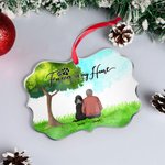 Gepersonaliseerd Forever In My Heart Pets Onregelmatige Vorm Acryl Ornament Kerstcadeau voor Vrienden