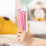 Personalised Fashion Doll Theme Box of 12 HB Pencils with Name and Rubber Pink Stationery Set Back to School Gift for Kids Girls