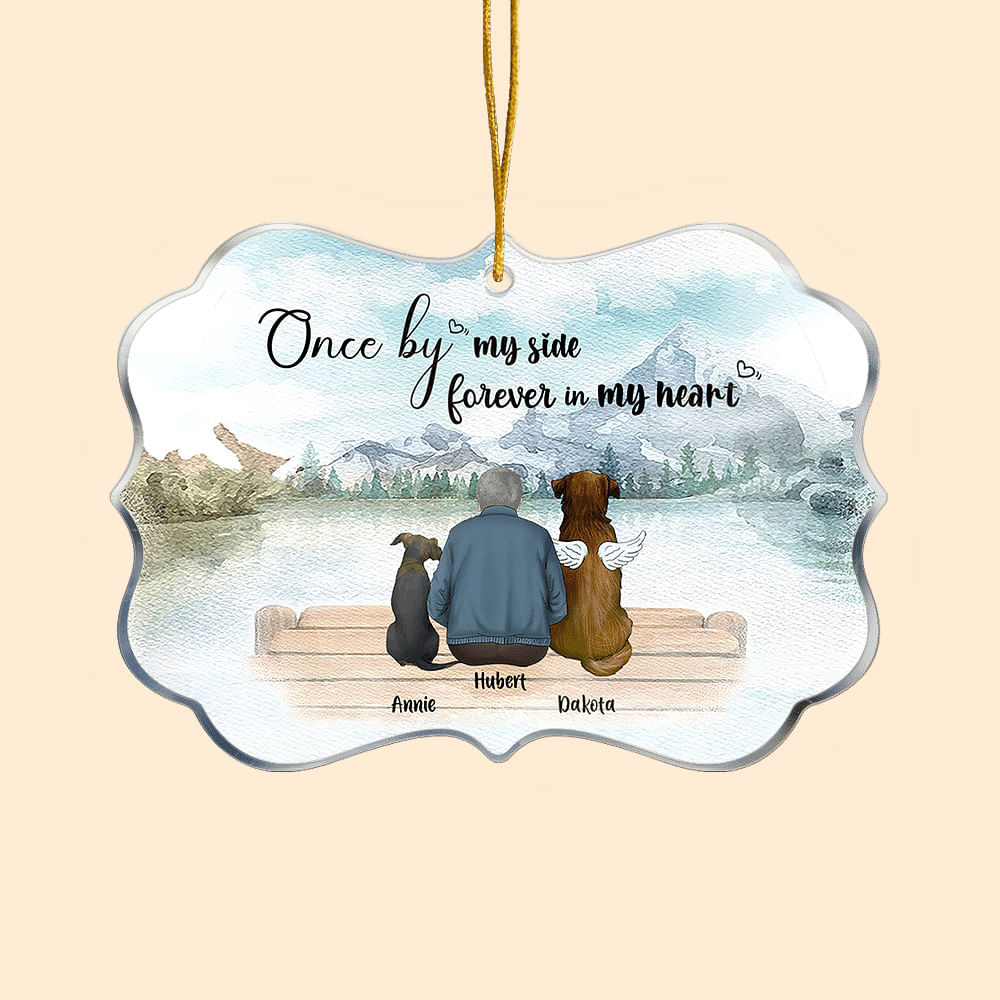 Personnalisé Once By My Side Forever In My Heart Dogs Irregular Shape Acrylic Ornament Christmas Gift for Dog Owner
