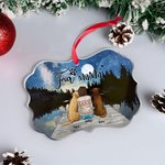 Personalized Speaking Stars and Full Moon Irregular Shape Acrylic Ornament Dog Mom Dad Decoration Christmas Memorial Gift for Pet Owners