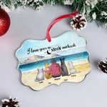 Personalizzato I Love You To The Moon And Back Animali domestici forma irregolare Ornamento acrilico regalo di Natale per gli amici
