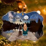 Personalizzato I Love You To The Moon And Back Animali domestici forma irregolare Ornamento acrilico regalo di Natale per gli amici