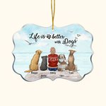 Personalised Life Is Better With Dogs Bridge Sunrise Acrylic Hanging Ornament Memorial Gift for Pet Lovers