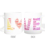 Mug en Céramique Personnalisé avec 2-20 Noms Tasse à Café Cadeau de Noël pour les Grands-parents et la Mère