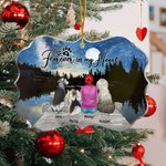 Adorno acrílico personalizado Forever In My Heart de forma irregular con fondo de cielo nocturno estrellado Regalo de Navidad en memoria de los amante