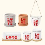 Personalised Love Grows Here Flower Pot with 1-10 Names Grandparents Day Thanksgiving Birthday Gift for Grandparents Mother