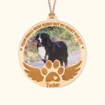 Gepersonaliseerde Houten Huisdier Foto Ornament met Gegraveerde Naam Herdenkingscadeau Kerstcadeau voor Dierenliefhebber