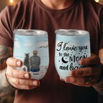 Bicchiere da vino personalizzato I Love You To The Moon And Back Regalo in acciaio inossidabile di qualità alimentare per gli amanti degli animali da 