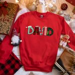 Sudadera de Navidad Retro Personalizada Camiseta Onesie de bebé con cornamenta y sombrero de Papá Noel Diseño Regalo de Navidad para la familia Niño