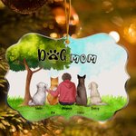 Personalized Dog Mom Dad Quote Jungle Secrets Theme Irregular Shape Acrylic Ornament Christmas Memorial Gift for Pet Owners Lovers