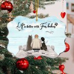 Personalizzato La vita è migliore con gli animali domestici di pelliccia Forma irregolare Ornamento acrilico regalo di Natale per gli amici