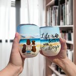 Personalisierte Leben ist besser mit einem Hund Wein Tumbler Lebensmittelqualität Edelstahl Geburtstag Geschenk für Hund Haustier Liebhaber