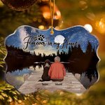 Adorno acrílico personalizado Forever In My Heart de forma irregular con fondo de cielo nocturno estrellado Regalo de Navidad en memoria de los amante