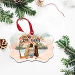 Personalizado We Are Together under The Maple Tree Mascotas Forma Irregular Adorno de Cerámica Regalo de Navidad para Amigos