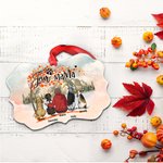 Personalizado We Are Together under The Maple Tree Mascotas Forma Irregular Adorno de Cerámica Regalo de Navidad para Amigos