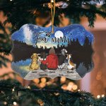 Gepersonaliseerd Spreken van Liefde onder de Volle Maan Huisdieren Onregelmatige Vorm Ceramisch Ornament Kerstcadeau voor Vrienden