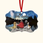 Gepersonaliseerd Spreken van Liefde onder de Volle Maan Huisdieren Onregelmatige Vorm Ceramisch Ornament Kerstcadeau voor Vrienden