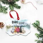 Personnalisé Humans Are Also Parents of Dogs Pets Irregular Shape Ceramic Ornament Christmas Gift for Friends