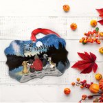 Gepersonaliseerd Spreken van Liefde onder de Volle Maan Huisdieren Onregelmatige Vorm Ceramisch Ornament Kerstcadeau voor Vrienden