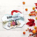 Personnalisé Humans Are Also Parents of Dogs Pets Irregular Shape Ceramic Ornament Christmas Gift for Friends